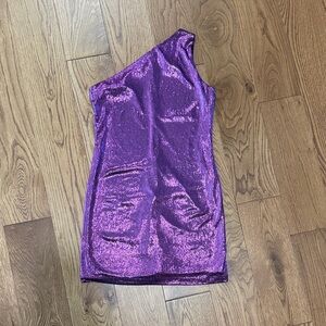 Purple One-Shoulder Kids Formal Dress